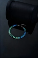 Gourmette pour homme en acier inoxydable avec placage sous vide arc-en-ciel dégradé - Bracelet-Style Figaro (7mm*18+5cm)