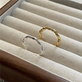 Minimalist S925 sterling silver twisted rope rings in gold and silver finish - Adjustable Open / Gold