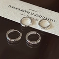Pendientes de aro minimalistas en plata de ley S925 con diseño geométrico facetado unisex - 11mm