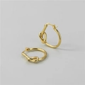 Elegante vergoldete S925 Sterlingsilber Knoten-Ohrringe im minimalistischen Design - 925er Silber / Gold