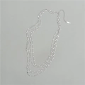 Collana multistrato scintillante in argento sterling S925 con chiusura a moschettone - Argento 925 / Argento