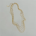 Collana multistrato in argento sterling S925 dorato con paillettes metalliche lucide - Argento 925 / Oro