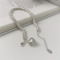 Minimalistisches S925 Sterlingsilber Herzarmband mit Gliederkette und Karabinerverschluss - 925er Silber / Silber
