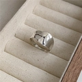 Minimalistischer S925 Sterling Silber offener Ring mit unregelmäßiger breiter Form - Einstellbar Offen / Minimalistischer Polierter Stil (JZD031)