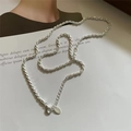Elegant S925 sterling silver rope chain necklace with adjustable lobster clasp on a book - 925 Silver / Silver (TLW086)