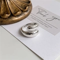 Polierter S925 Sterlingsilber Ring mit minimalistischem, mehrlagigem Open-Design - Einstellbar Offen / Wassertropfen Polierter Offener Ring (JZC052)