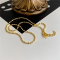 Elegante collana di perle d'oliva in argento sterling S925 dorato con finitura lucida - Argento 925 / Oro