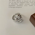 Schicker S925 Sterlingsilber Mehrschichtring mit Seilstruktur für trendiges Damen-Styling - Einstellbar Offen / Silberner Mehrschichtiger Gedrehtes Seil Stil (JZC056)