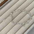 Armband aus 925er Sterlingsilber mit Seilknoten, Herzgliedern und Karabinerverschluss - 925er Silber / Silber (SLS008)