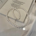 Set collana e bracciale in argento S925 con perle e ciondolo Good Luck su tessuto di seta - 17TL12 (Collana) / Argento 925