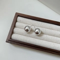 Orecchini a sfera minimalisti in argento sterling S925 con finitura lucida - Argento 925 / 14mm