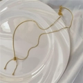 Collana a catena serpente dorata minimalista con chiusura a scorrimento regolabile - Argento 925 / Oro 18k (TLW101)