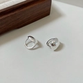 Orecchini a cerchio S925 in argento sterling a forma di fagiolo con finitura a specchio - Stile Quadrato Convesso (EHK016) / Argento 925