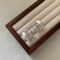 Orecchini a cerchio in argento 925 con anelli intrecciati in finitura lucida e satinata - Argento 925 / Argento