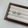 Orecchini a lobo a sfera minimalisti in argento sterling S925 con finitura lucida - Argento 925 / 10mm
