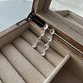 Elegant S925 sterling silver drop earrings with four tiered bean pendants on linen box - Minimalist Pea Style (EHN043) / 925 Silver
