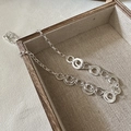 Minimalistische S925 Sterlingsilber-Halskette mit Ringen und eleganter O-Kettenglieder - Halskette (XLU006) / 925er Silber / Silber