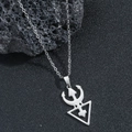 Collana in acciaio inossidabile con ciondolo a tridente corna del diavolo simbolico - Argento