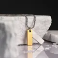 Collier minimaliste en acier inoxydable à deux tons avec pendentifs polis or et argent - Doré