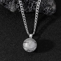 Collier pour homme avec pendentif basket-ball argenté et chaîne à maillons sportifs - Style Basket-ball / Argenté
