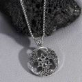Retro keltischer Knoten Anhänger Halskette mit Edelstahl Box Kette für Herren Mode - Silber