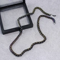 Rainbow multicolored stainless steel wheat chain necklace with lobster clasp for men and women - Dragon Bone Chain