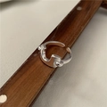 Minimalist S925 sterling silver ring with geometric modular design and open adjustable band - Minimalist Open Ring (JZG035) / 925 Silver
