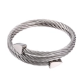 Silver stainless steel cable wire bracelet with polished triangle ends in a sleek design - Silver Triangle End Double Layer Cable Style (ZJ3243) / Silver