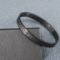 Close-up of black stainless steel bracelet with engraved cross and Italian prayer text - Black (Prayer Text)
