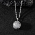 Collana con ciondolo a pallacanestro argento con catena a fune e finitura metallica sportiva - Stile Basket (Catena a Corda) / Argento