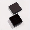 Minimalist matte black square jewelry gift box with velvet insert for rings and necklaces - Black Regular
