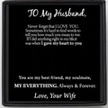 Detailed view of matte black gift card with sentimental message for husband to soulmate - Message To Husband (Black Card Style 1)