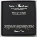 Matte black jewelry box insert card with sentimental message for future husband - To Future Husband (Black Card Style 2)