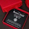 Elegante silberne Schneeflocken-Halskette mit Anhänger in roter Geschenkbox mit Karte - Silber