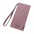 Close-up of frosted mauve wallet featuring silver hardware and a wrist strap detail - Dust Rose