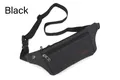 Detail of black sports waist bag featuring zipper pockets and adjustable buckle strap - Black