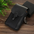 Marsupio in pelle PU nera e nylon con fibbia e doppia cerniera su legno - Strato Singolo / Nero monostrato