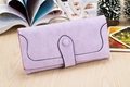 Vintage frosted patchwork long wallet for women in elegant lavender purple finish - Violet
