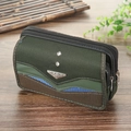 Legergroene waterdichte canvas heuptas voor 6,5 inch mobiele telefoons met strepen - 6,5 inch 17,5 cm / Groen