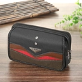 Waterdichte canvas heren heuptas met drie ritsvakken voor 6,5 inch smartphones - 6,5 inch 17,5 cm / Zwart