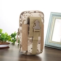 Tactical camouflage canvas waist bag with quick-release buckle and side zipper pocket - Khaki