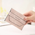 Frosted dusty rose small bifold wallet for women with Elegant style text detail - Light Pink