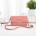 Pink minimalist crossbody bag with gold metal trim and Forever Sunshine print - Pink