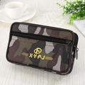 Herren-Bauchtasche aus Camouflage-Canvas mit Doppelreißverschluss und Gürtelschlaufe - Green Camouflage