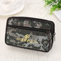 Digitale Camouflage Canvas Hüfttasche mit drei Reißverschlüssen für Handy und Tools - Weißes Tarnmuster