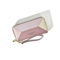 Detail of color-block double-layer zipper handbag with Forever Sunshine brand print - 20*10*4 / Dust Rose