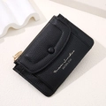 Mini portefeuille noir en cuir grainé avec zip doré et texte Forever Sunshine - Noir