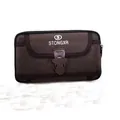 Dunkelbraune wasserdichte Oxford-Gewebe Gürteltasche für Herren mit Schnalle - Drei Schichten Horizontal Kaffee