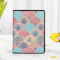 Portefeuille jacquard pour femme avec motif de coquillages rose et bleu sur marbre - Vert