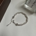 S925 sterling silver twisted rope chain bracelet with lobster clasp and extension link - 925 Silver / Silver